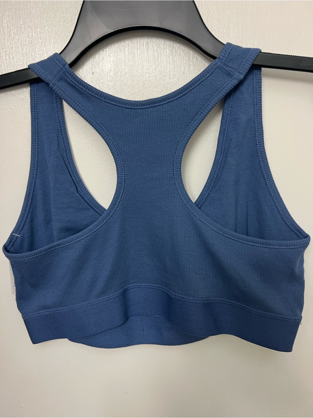 GAP GapBody Logo Women's Ribbed Logo Comfort Racerback Bralette, Blue colored - Picture 6 of 9